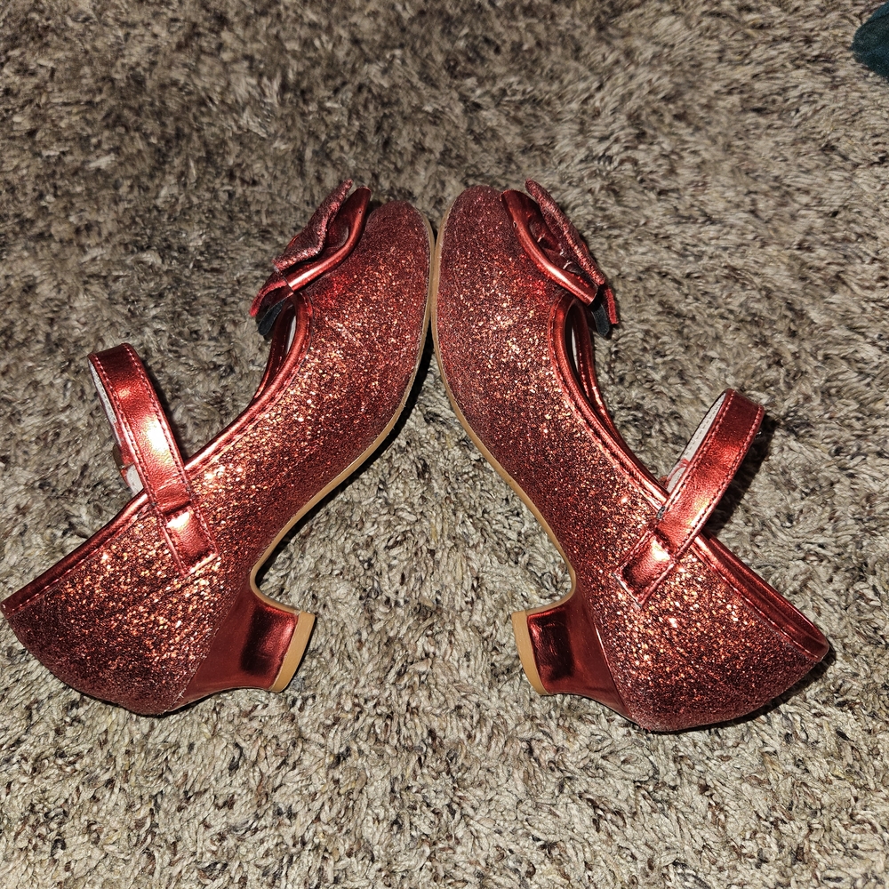 Red Glitter Dress Up Shoes